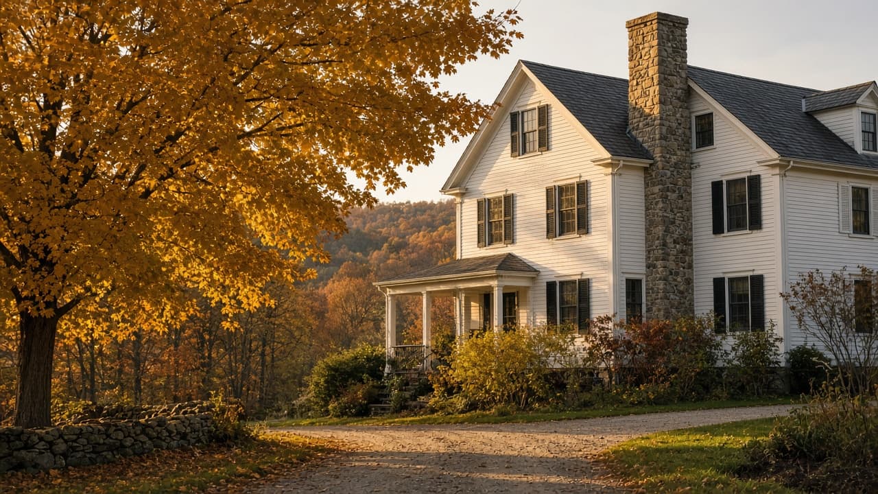 Litchfield Hills country inn in autumn