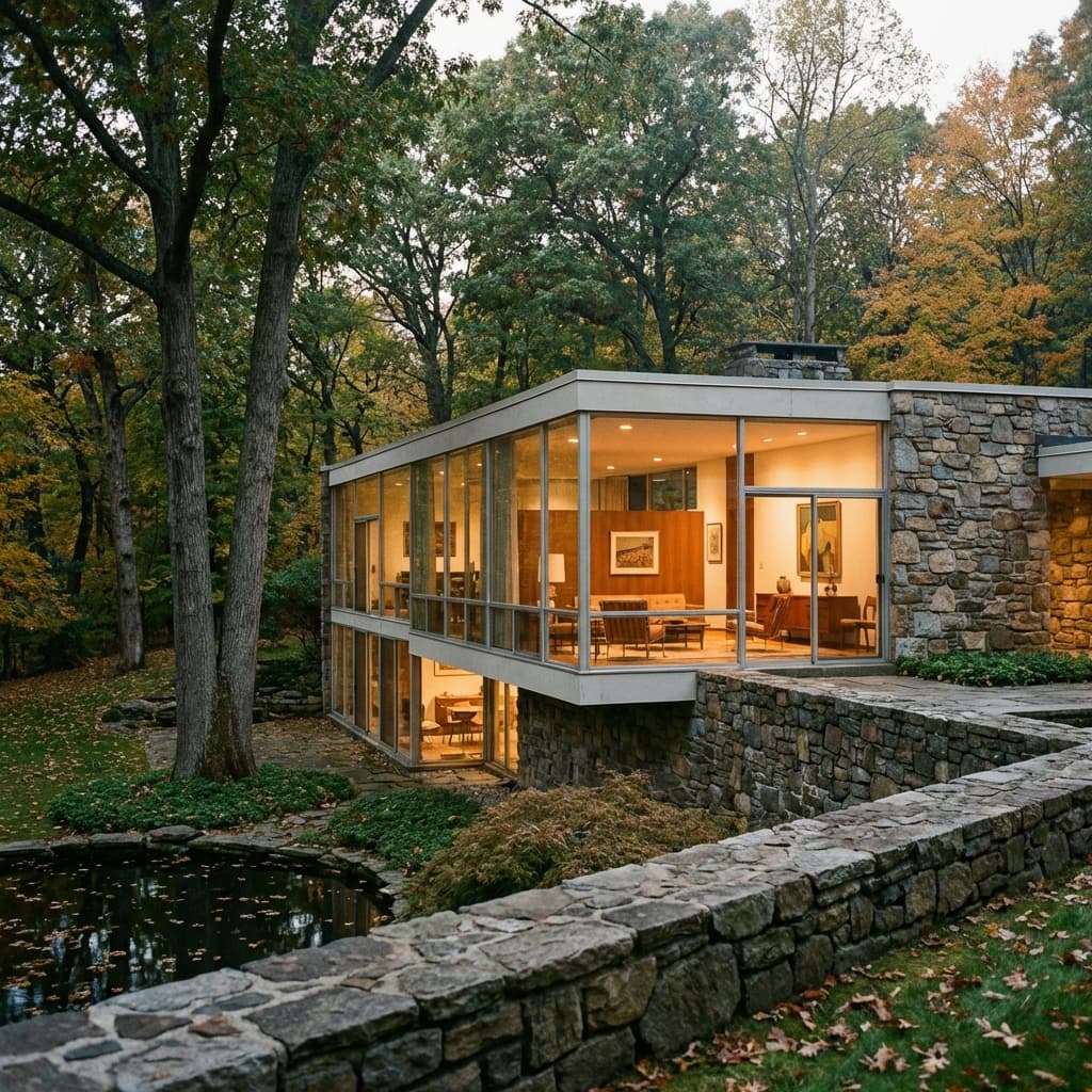 New Canaan Connecticut mid-century modern architecture